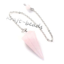 100-Unique Silver Plated Natural Healing Crystal Quartz Hexagon Pyramid Reiki Pendulum Pendant Chakra Amulet Jewelry