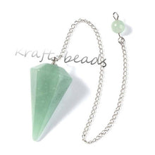 100-Unique Silver Plated Natural Healing Crystal Quartz Hexagon Pyramid Reiki Pendulum Pendant Chakra Amulet Jewelry