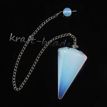 100-Unique Silver Plated Natural Healing Crystal Quartz Hexagon Pyramid Reiki Pendulum Pendant Chakra Amulet Jewelry