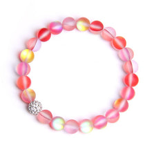 8mm Moonstone Stone Beaded Bracelet For Women Men Chakra Yoga Shining Stone Beaded Charm Bracelet Handmade Wristband Jewelry