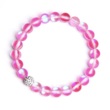 8mm Moonstone Stone Beaded Bracelet For Women Men Chakra Yoga Shining Stone Beaded Charm Bracelet Handmade Wristband Jewelry