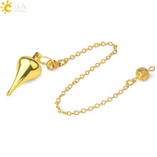 CSJA Pendulum for Dowsing Divination Antique Copper Silver Color Metal Pendant Pendule Swing Point Energy Hot Sale Jewelry G598