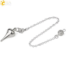 CSJA Pendulum for Dowsing Divination Antique Copper Silver Color Metal Pendant Pendule Swing Point Energy Hot Sale Jewelry G598