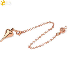 CSJA Pendulum for Dowsing Divination Antique Copper Silver Color Metal Pendant Pendule Swing Point Energy Hot Sale Jewelry G598