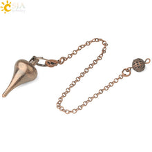 CSJA Pendulum for Dowsing Divination Antique Copper Silver Color Metal Pendant Pendule Swing Point Energy Hot Sale Jewelry G598