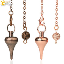 CSJA Pendulum for Dowsing Divination Antique Copper Silver Color Metal Pendant Pendule Swing Point Energy Hot Sale Jewelry G598