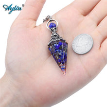 Ayliss Natural Reiki Chip Stones Healing Crystals Pendulums for Dowsing Divination 6 Faceted Hexagon Pointed Cone Resin Pendulum