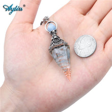 Ayliss Natural Reiki Chip Stones Healing Crystals Pendulums for Dowsing Divination 6 Faceted Hexagon Pointed Cone Resin Pendulum