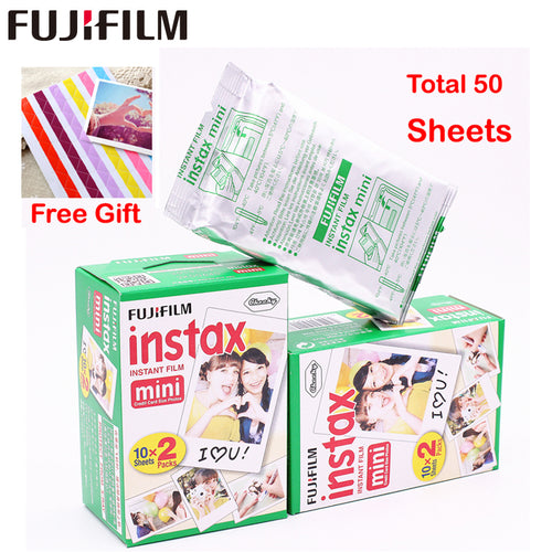 Genuine 50 Sheets White Fuji Instax Film Fujifilm Instax Mini 8 Film For 8 50s 7s 90 25  Share SP-1 Instant Cameras