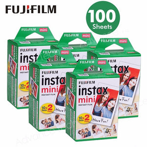 100 Sheets Fujifilm Instax Mini 8 film for Fuji 7s 9 70 25 50s 90 Instant Photo Camera White FilmShare SP-1 SP-2
