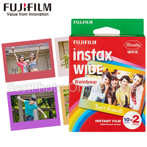 20 Sheets Fujifilm Fuji Instax Wide Film Films Rainbow For Fuji Instant Camera 300/200/210/100/500AF polaroid Photo paper