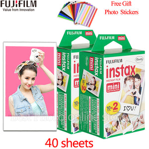 Original 40 sheets Fujifilm instax mini 8 film white Edge 3 Inch wide film for Instant Camera mini 8 7s 25 50s 90 Photo paper